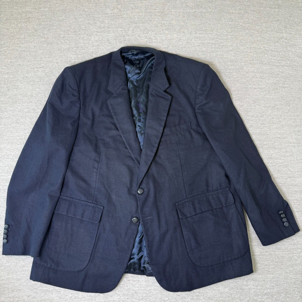 Vintage Joe Namath Men's Blazer Sport Coat 52 Blue Wool Signature Collection